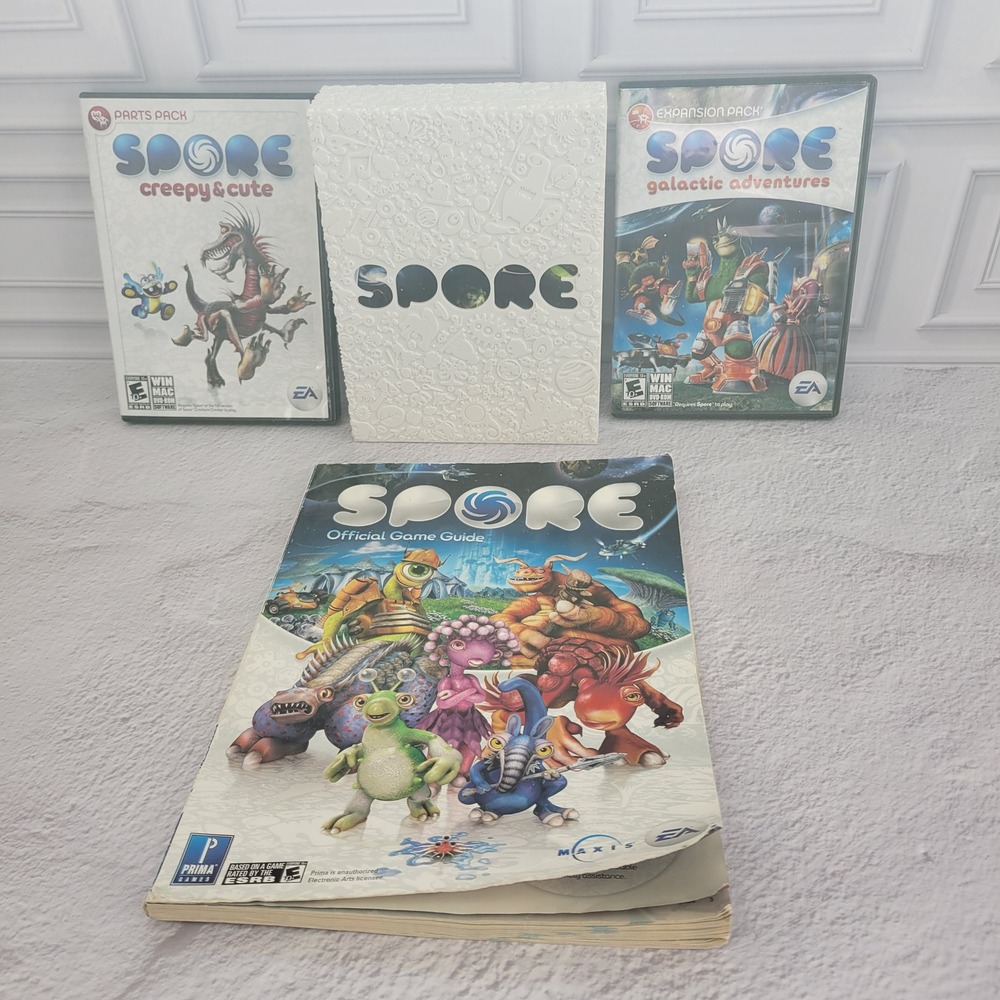 Spore PC Mac Game Bundle‎ Galactic Adventures Creepy & Cute Prima Guide EA Maxis